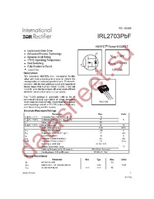 IRL2703PBF datasheet  